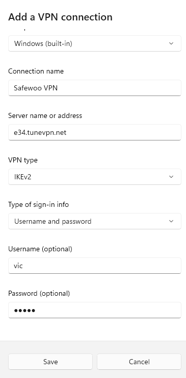 Add Windows VPN